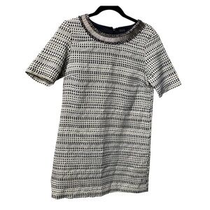 knit print black and white Zara mini dress